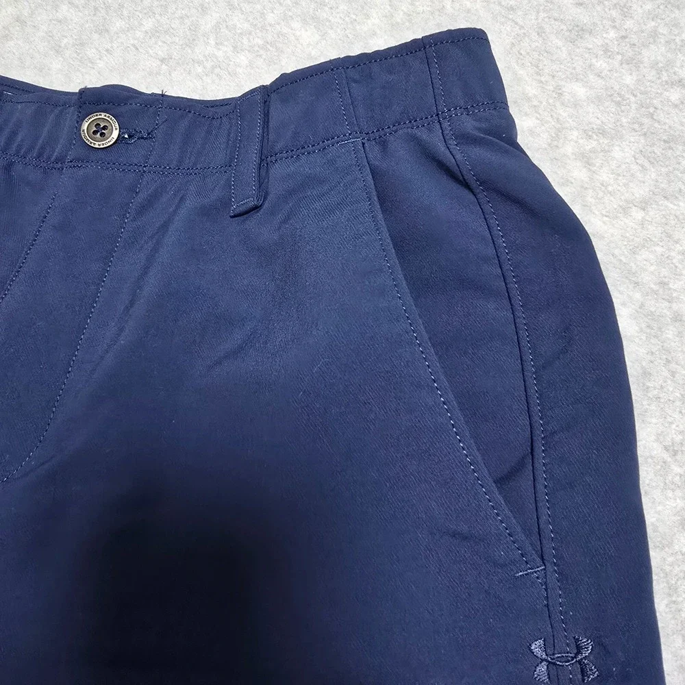 Under Armour Mens Shorts 32 Blue Golf Loose Stretch HeatGear Grip Waist Active